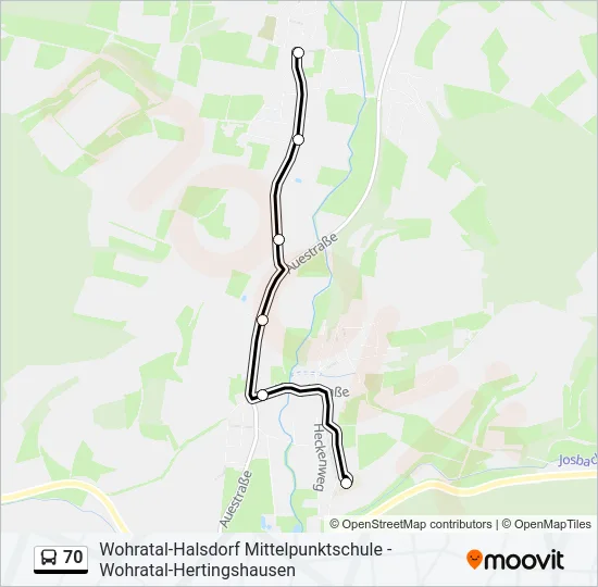 70 Bus Line Map