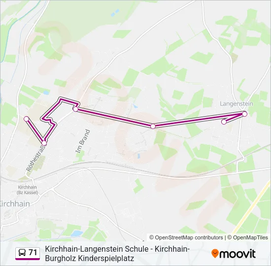 71 Bus Line Map