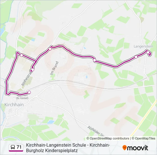 71 Bus Line Map
