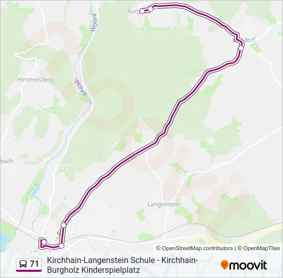 71 Bus Line Map