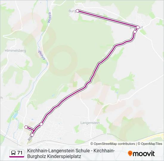 71 Bus Line Map
