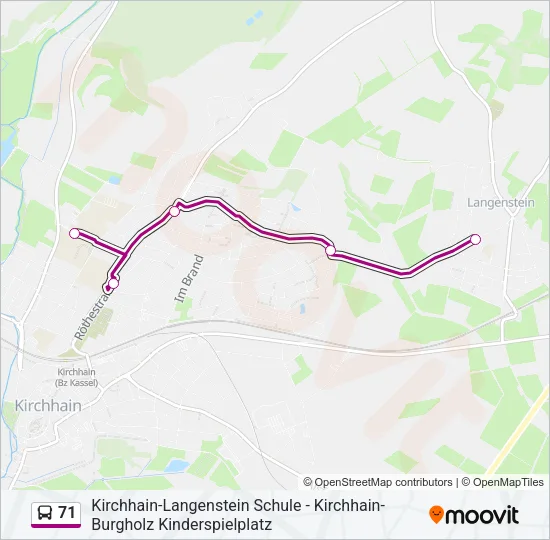 71 Bus Line Map