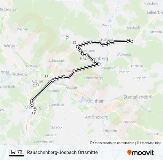 72 Bus Line Map