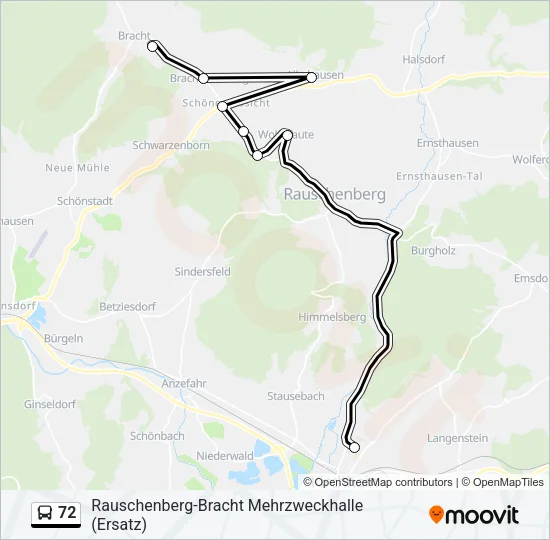 72 Bus Line Map