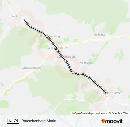 74 Bus Line Map