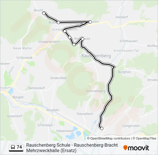 74 Bus Line Map