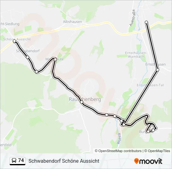 74 Bus Line Map