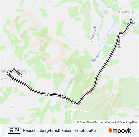 74 Bus Line Map