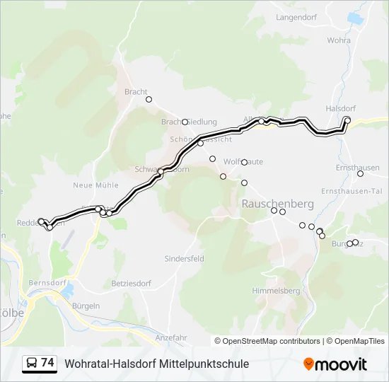 74 Bus Line Map