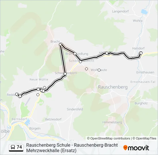 74 Bus Line Map