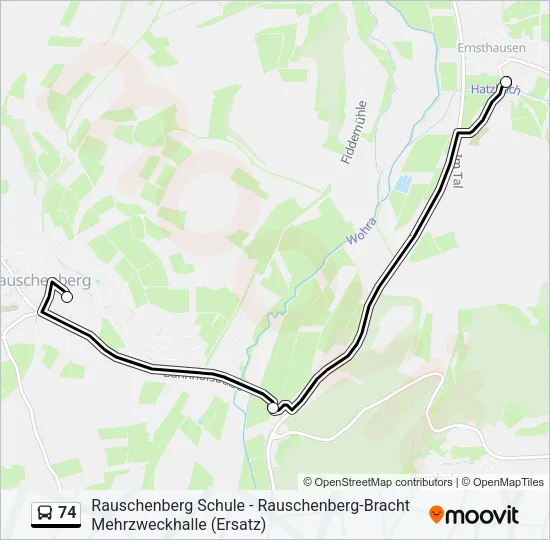 74 Bus Line Map