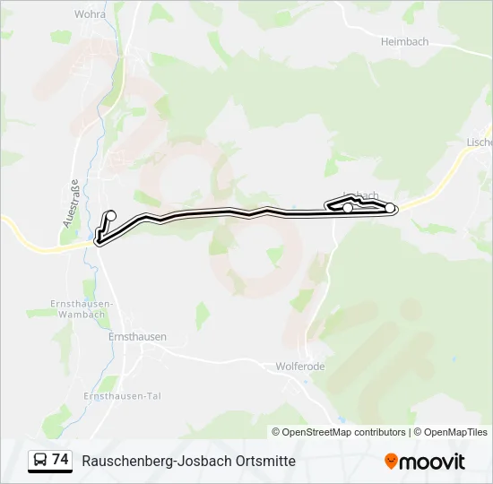 74 Bus Line Map