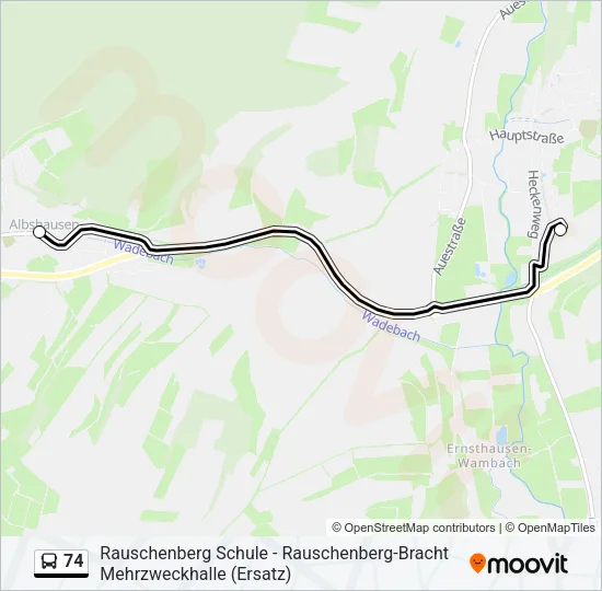 74 Bus Line Map
