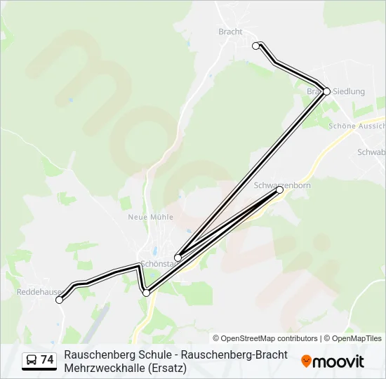 74 Bus Line Map