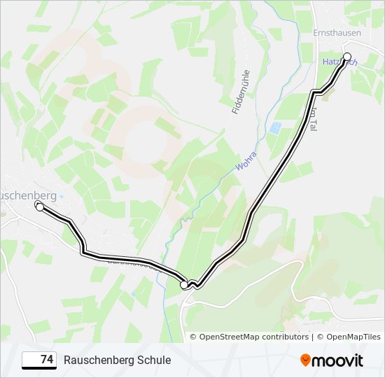 74 Route Schedules, Stops & Maps Rauschenberg Schule (Updated)