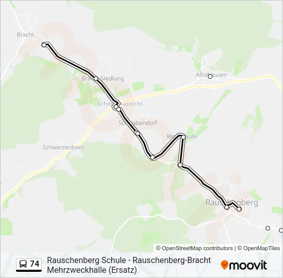 74 Bus Line Map