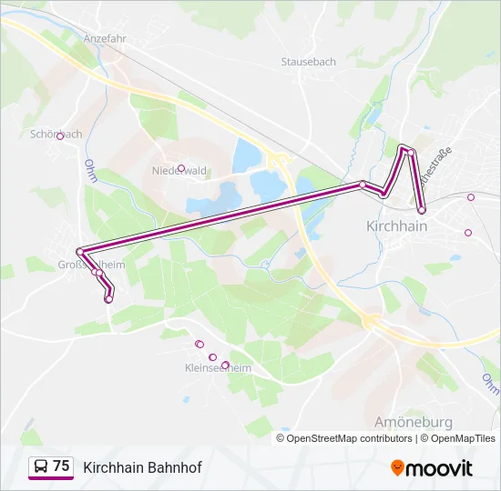 75 Bus Line Map