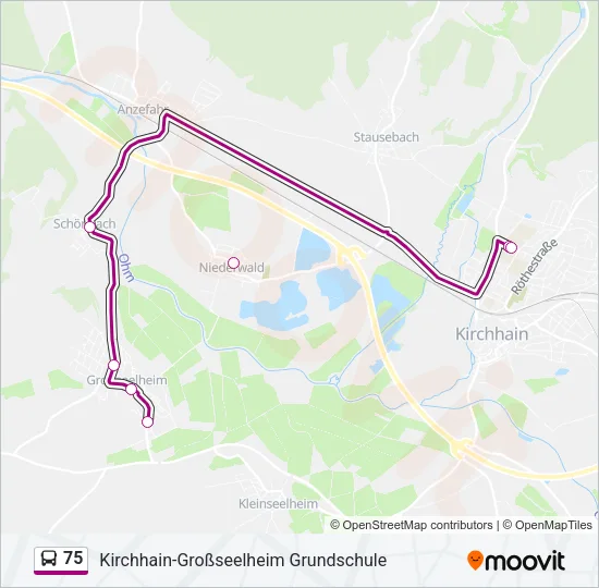 75 Bus Line Map