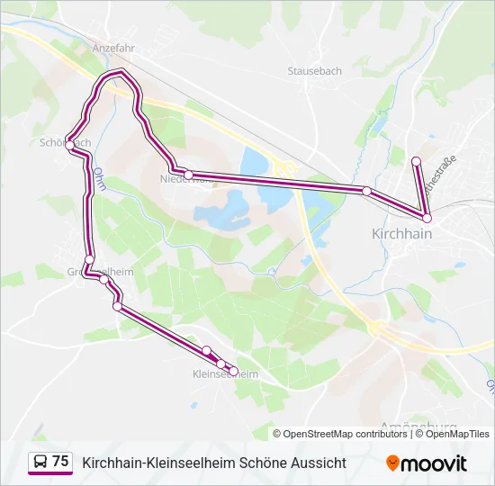 75 Bus Line Map