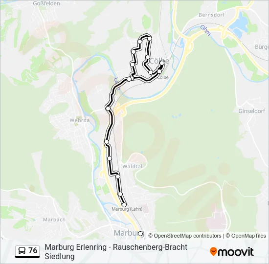 76 Bus Line Map