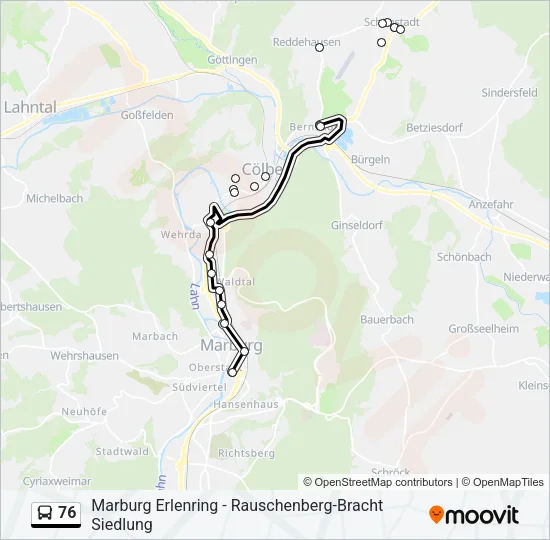 76 Bus Line Map