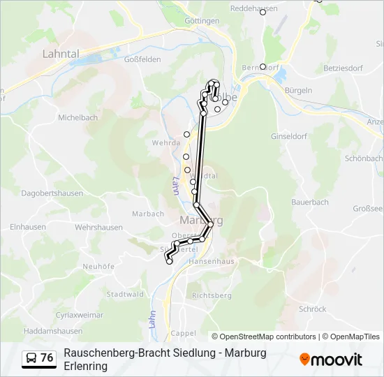76 Bus Line Map
