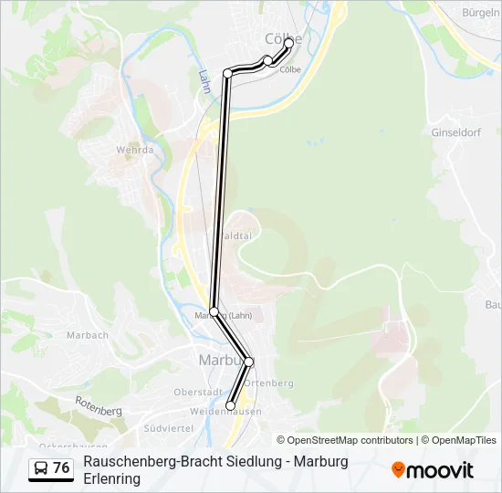 76 Bus Line Map