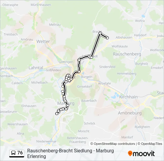 76 Bus Line Map