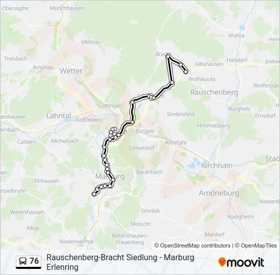 76 Bus Line Map