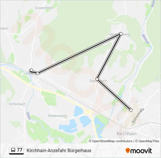 Автобус 77: карта маршрута