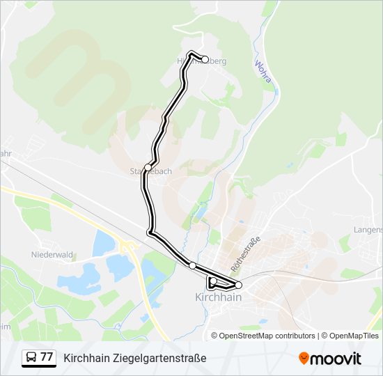 Автобус 77: карта маршрута