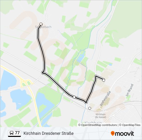 Автобус 77: карта маршрута