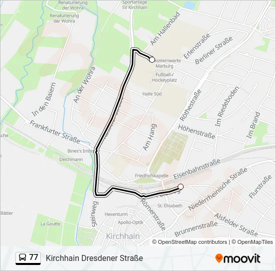 77 Bus Line Map