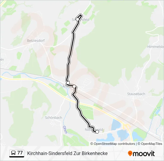 Автобус 77: карта маршрута