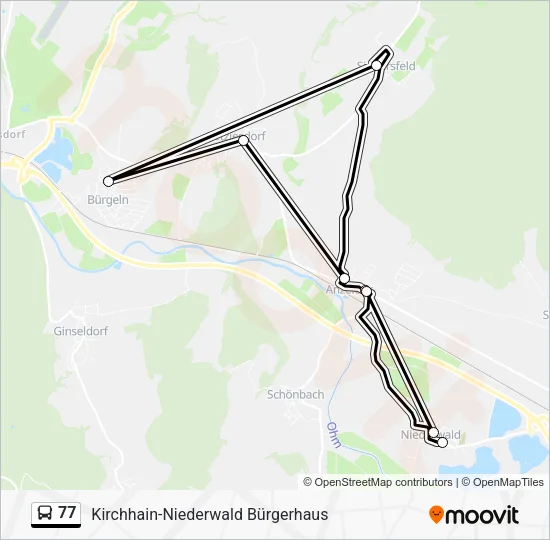 Автобус 77: карта маршрута