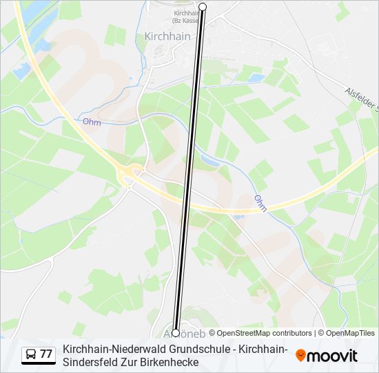 Автобус 77: карта маршрута