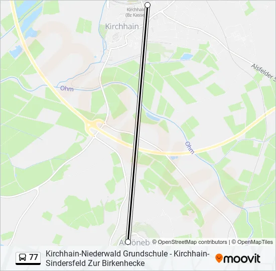 77 Bus Line Map