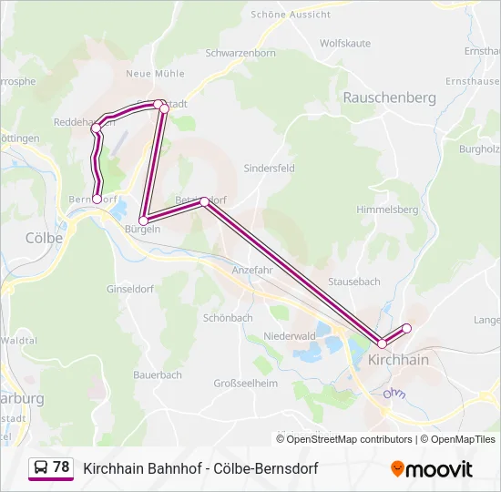 78 Bus Line Map