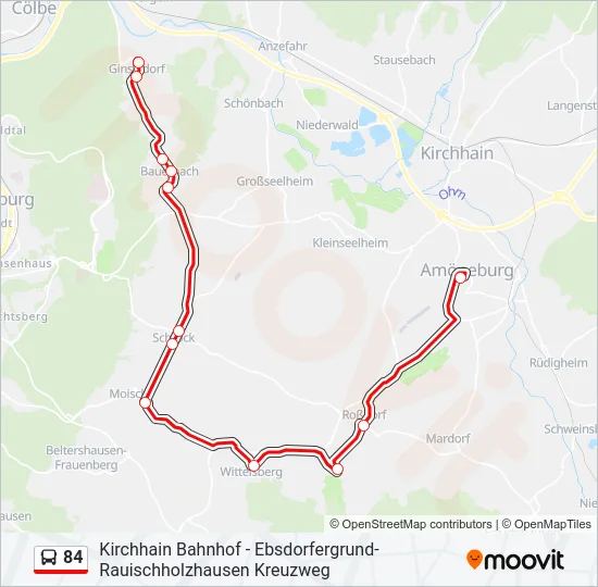 84 Bus Line Map