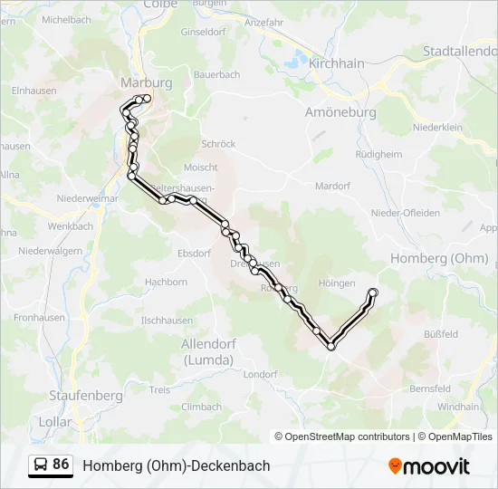 86 Bus Line Map