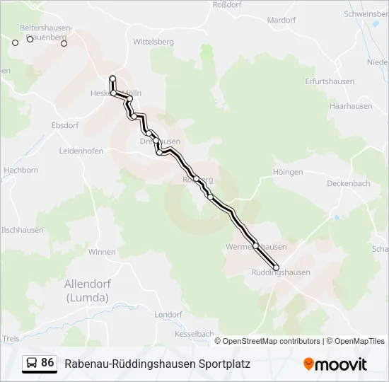 86 Bus Line Map