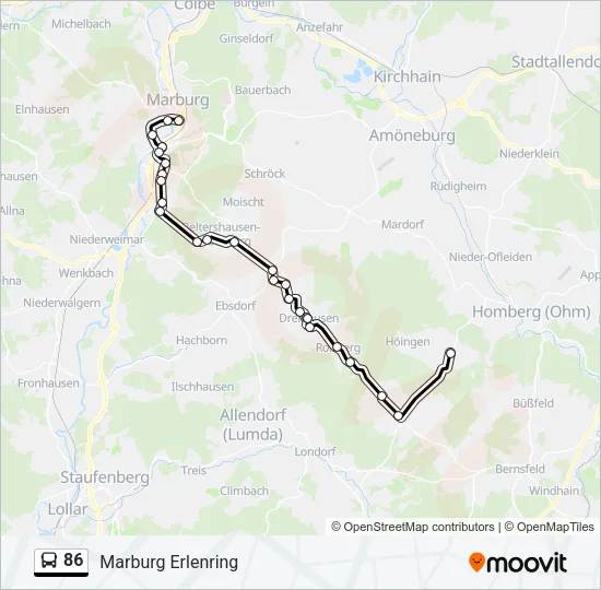 86 Bus Line Map