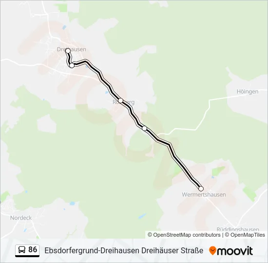 86 Bus Line Map