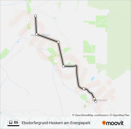 86 Bus Line Map