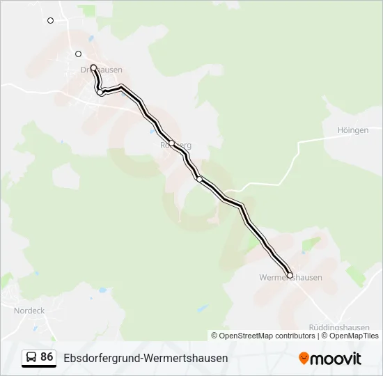 86 Bus Line Map