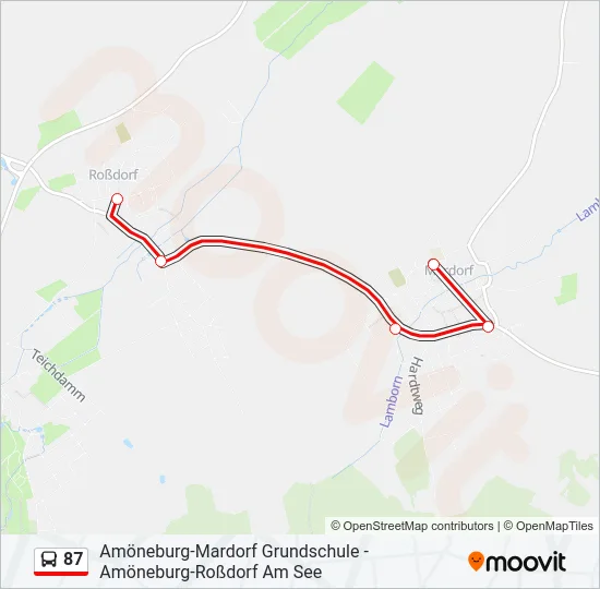 87 Bus Line Map