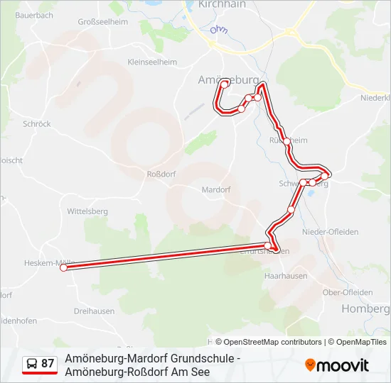 87 Bus Line Map