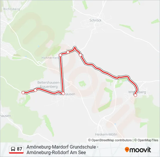 87 Bus Line Map