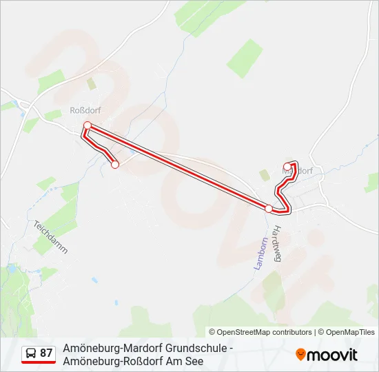 87 Bus Line Map