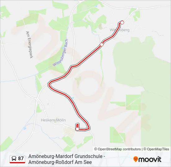 87 Bus Line Map
